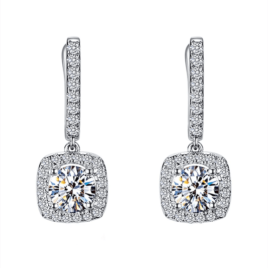 Moissanite Diamond Drop Earrings - A Dazzling Dance