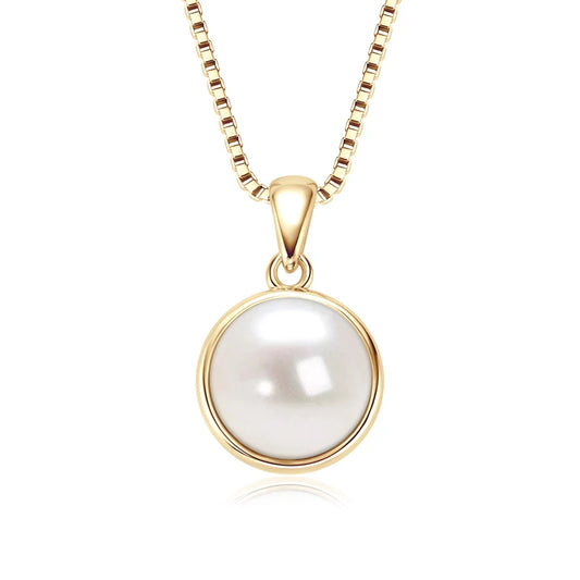 Pearl Pendant Necklace - Gold Plated Sterling Silver
