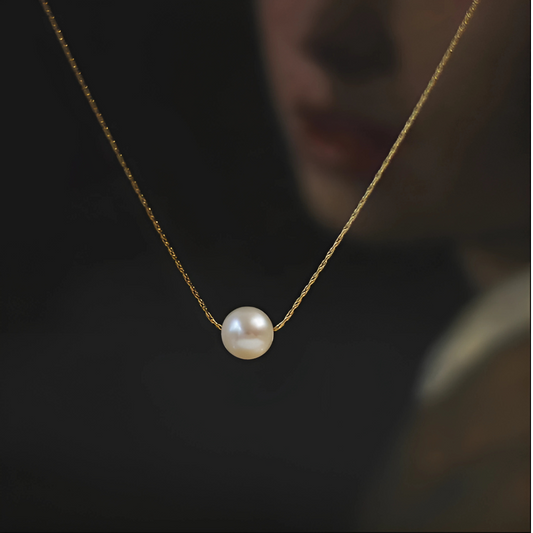 Waterproof Elegant Pearl Necklace - 18k Gold Plated