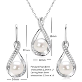 Pearl & Moissanite Set - Gold Plated Sterling Silver - Love's Endless Bloom
