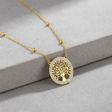 Waterproof Golden Tree of Life Necklace –  18K Gold Plated