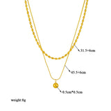 Double layer necklace Bead chocker 31.5cm+6cm and Pendant chain 45.5cm+6cm with 0.5cm ball pendant 