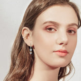 Moissanite Drop Earrings in Gold-Plated Silver – Cascading Elegance