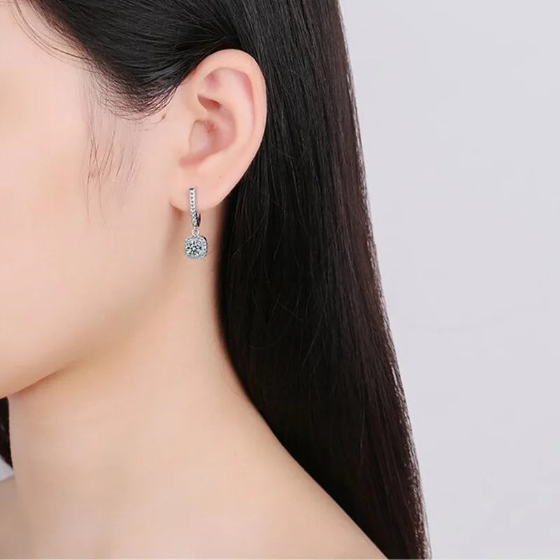 Moissanite Diamond Drop Earrings - A Dazzling Dance