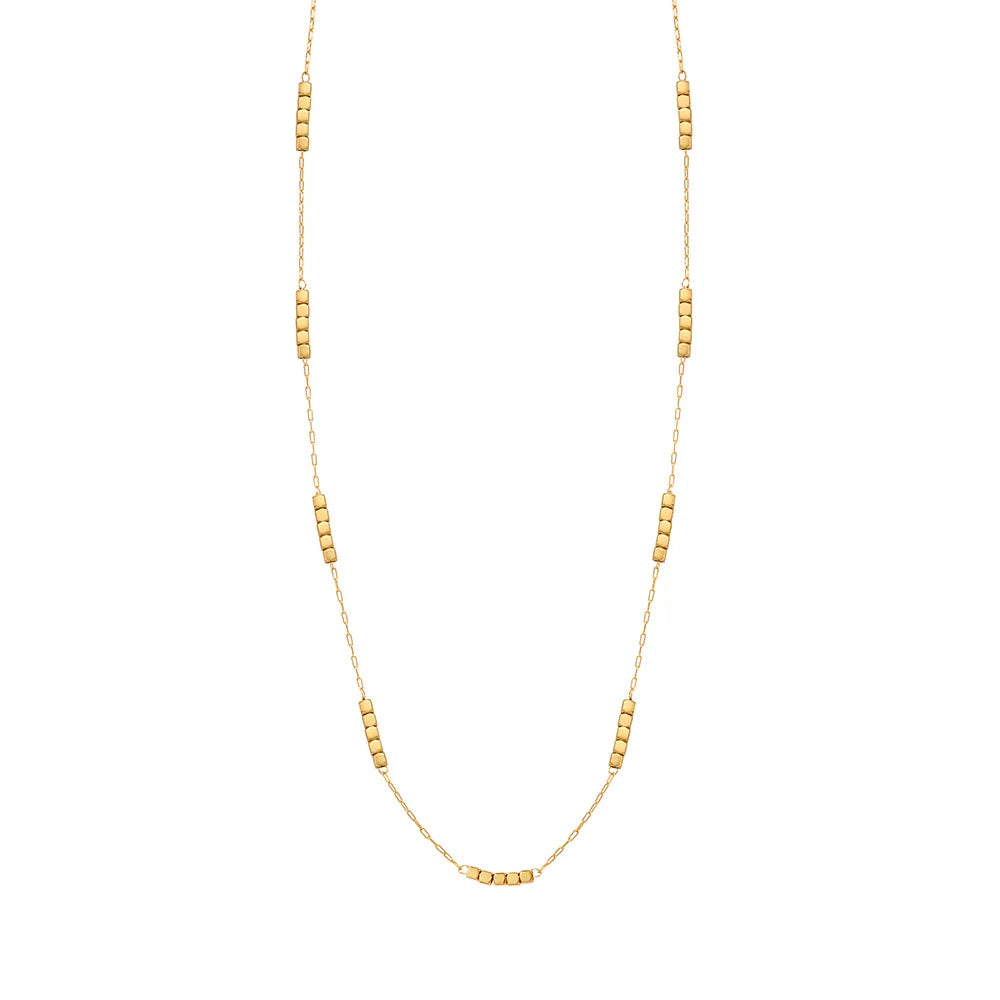 Waterproof Gold Geometric Necklace in 18K Gold Plated Stainless Steel