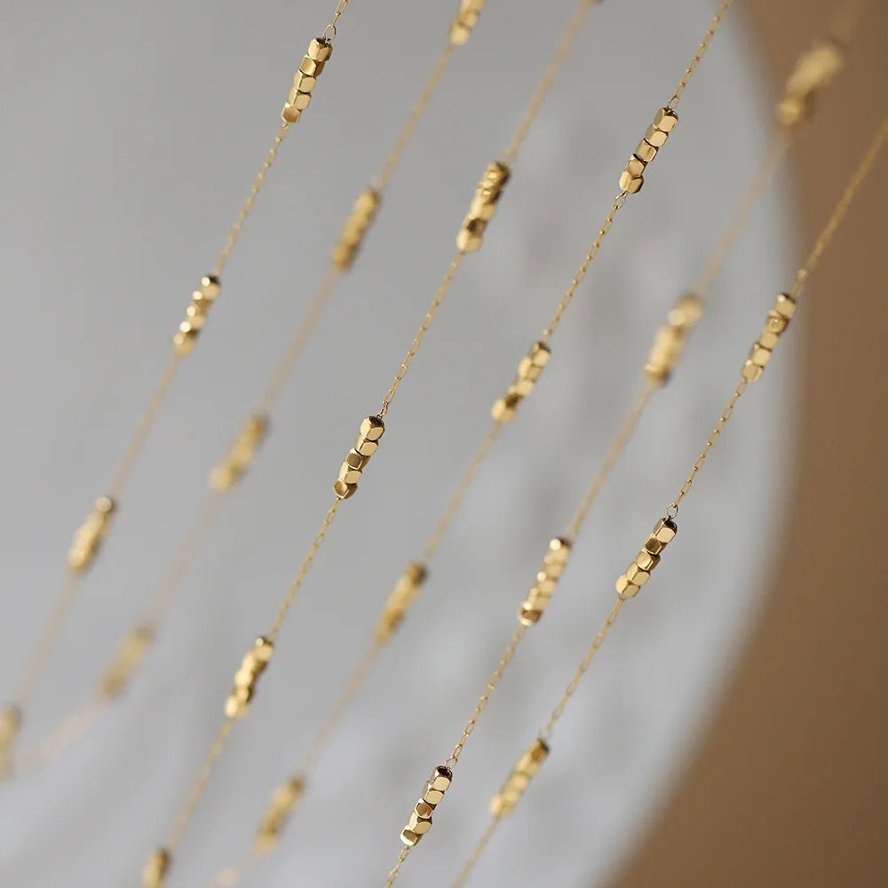 Waterproof Gold Geometric Necklace in 18K Gold Plated Stainless Steel