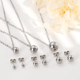 Waterproof Elegant Gold & Silver Ball Pendant and Earrings Set