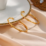 LillyFleur Waterproof Minimalist Gold Bamboo Hoop Earrings - 18K Gold Plated