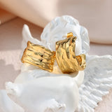 Waterproof Wide Hoop Earrings - 18K Gold
