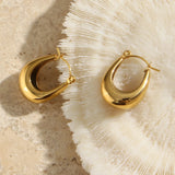 Waterproof U-Shape Hoop Earrings - 18K Gold Plated