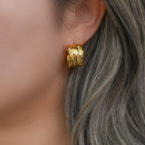 Waterproof Wide Hoop Earrings - 18K Gold