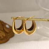 Waterproof U-Shape Hoop Earrings - 18K Gold Plated