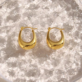 Waterproof U-Shape Hoop Earrings - 18K Gold Plated
