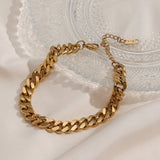 Waterproof Gold Cuban Chain Anklets - 18K Gold Plated