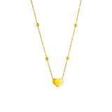 Waterproof Heart Bead Chain Necklace and Bracelet Set