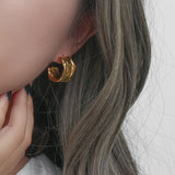 Waterproof Wide Hoop Earrings - 18K Gold