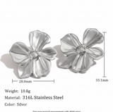 Waterproof Five Petal Flower Earrings - 18K Gold Plated