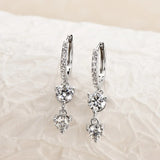 Moissanite Drop Earrings in Gold-Plated Silver – Cascading Elegance