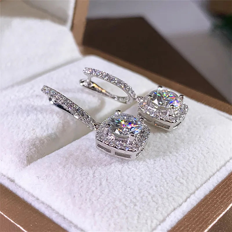 Moissanite Diamond Drop Earrings - A Dazzling Dance