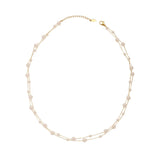 Waterproof Pearl Chain Necklace in 18K Gold-plated Stainless Steel