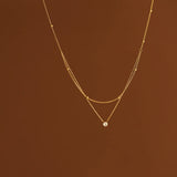 Zircon Pendant Necklace in stainless steel.
