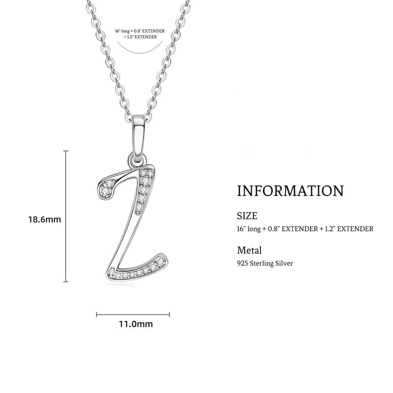 Moissanite Initial Necklace in Sterling Silver- Close to Your Heart