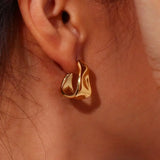 Waterproof Geometric Trapezoid Earrings - 18K Gold Plated
