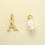 Waterproof Gold Choker with Pearl & Initial Pendant - 18K Gold Plated