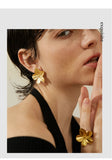 Waterproof Golden Flower Stud Earrings - 18K Gold Plated