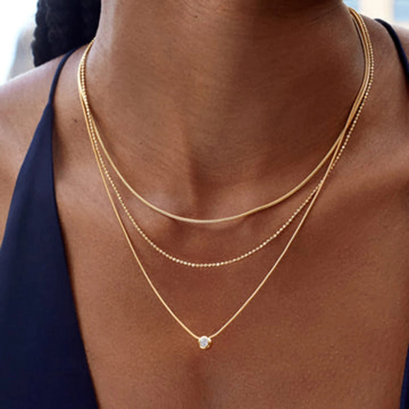 Waterproof Y-Shaped Necklace in 18K Gold-Plated Stainless Steel