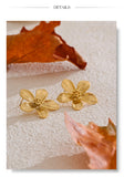 Waterproof Golden Daisy Flower Stud Earrings - 18K Gold Plated