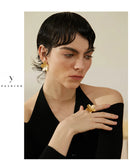 Waterproof Golden Flower Stud Earrings - 18K Gold Plated