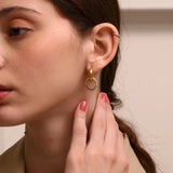 Waterproof Glossy Crystal Hoop Earrings - 18K Gold Plated