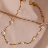 Waterproof Freshwater Pearl Anklet 18K - Gold Plated