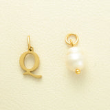 Waterproof Gold Choker with Pearl & Initial Pendant - 18K Gold Plated