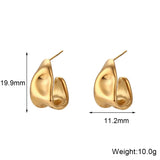 Waterproof Geometric Trapezoid Earrings 19.9x11.2mm- 18K Gold Plated