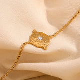 Waterproof North Star Compass Charm Bracelet - 18K Gold Plated