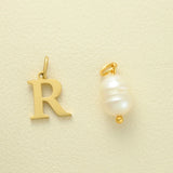 Waterproof Gold Choker with Pearl & Initial Pendant - 18K Gold Plated