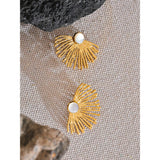 Waterproof Chrysanthemum Flower Earrings - 18K Gold Plated