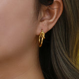 Waterproof Knot Hoop Earrings - 18K Gold Plated
