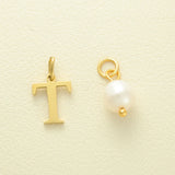 Waterproof Gold Choker with Pearl & Initial Pendant - 18K Gold Plated