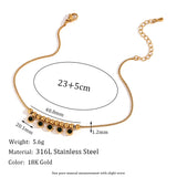Waterproof Green Gemstone Anklet - 18K Gold Plated