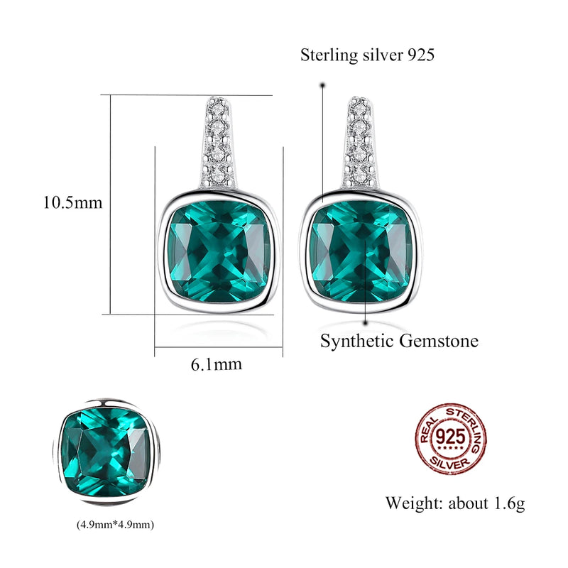 Emerald Stud Earrings in Silver - Love's Embrace