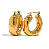 Waterproof U Shape Earrings - 18K Gold Plated