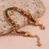 Waterproof Colorful Bead Bracelet - 18K Gold Plated