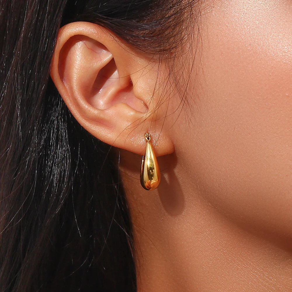 Waterproof U-Shape Hoop Earrings - 18K Gold Plated