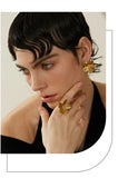 Waterproof Golden Flower Stud Earrings - 18K Gold Plated