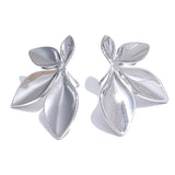 Waterproof Leaf Stud Earrings in silver Color