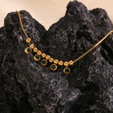 Waterproof Green Gemstone Anklet - 18K Gold Plated