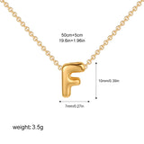 3D Bubble Initial Letter 
F in 18K Gold-Plated Stainless Steel size 10mmx7mm and chain 50cm+5cm